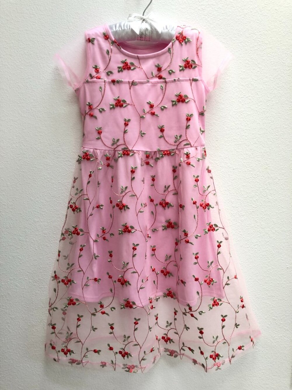 Girl's Pink Embroidered Dress Size 6 Wonder Nation
